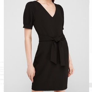 Express - Puff Sleeve Tie Waist Sheath Dress